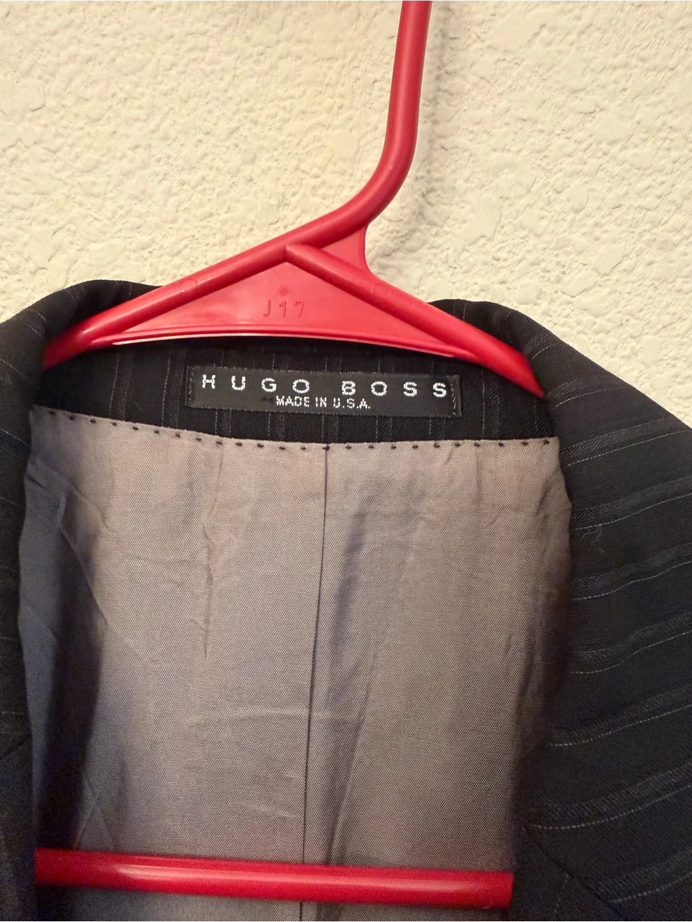 Hugo Boss Sz 44R Black Pinstripe Blazer as seen in Scorsese movie wool Y2K